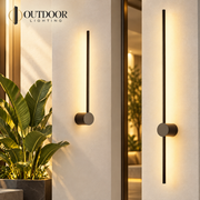 Axis wall light circular pivot joint and linear LED detail