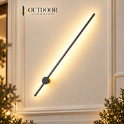 Axis Pivot Linear Wall Light in a diagonal wall installation