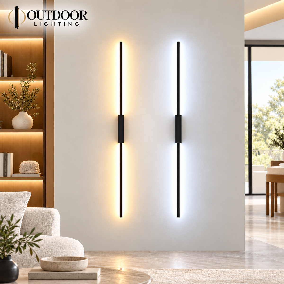 Forma Tube Linear LED Wall Sconce – Pair – 90cm, Trichromatic light