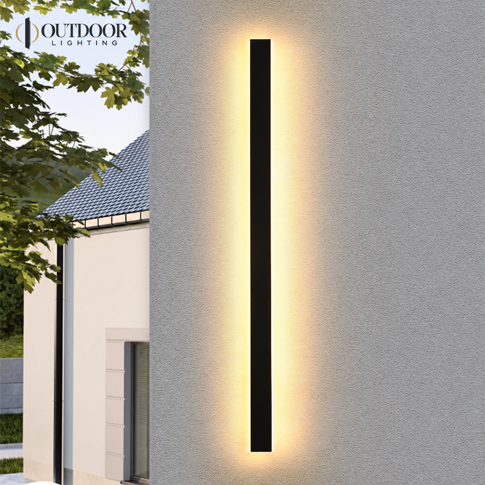 LumaLine Pro TRIAC dimmable outdoor wall light on a modern facade