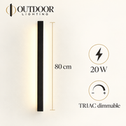 LumaLine Pro 80 cm outdoor wall light size reference