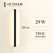 LumaLine Pro 120 cm outdoor wall light size reference