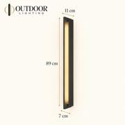 LumaLine Stainless outdoor wall light dimensions and proportions