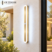 Sentinel Motion Sensor Outdoor Wall Light – Gold, C, 60 cm / Cool white