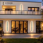 Sentinel motion sensor outdoor wall light installed by an entry
